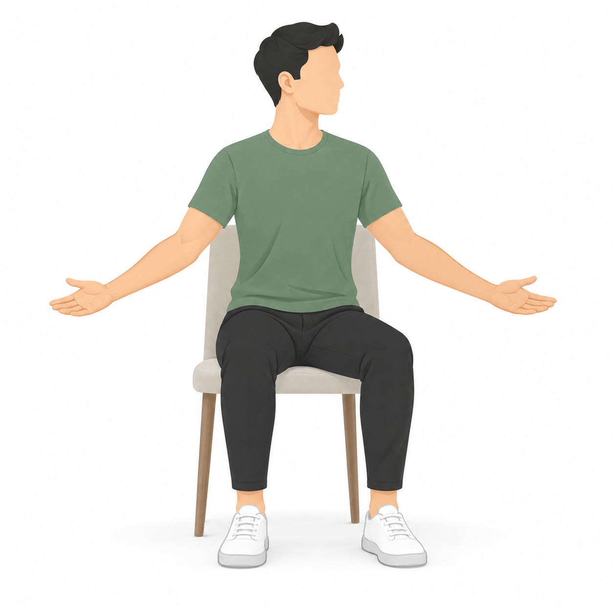 A seated chest stretch from Posture Pro’s guided movement breaks